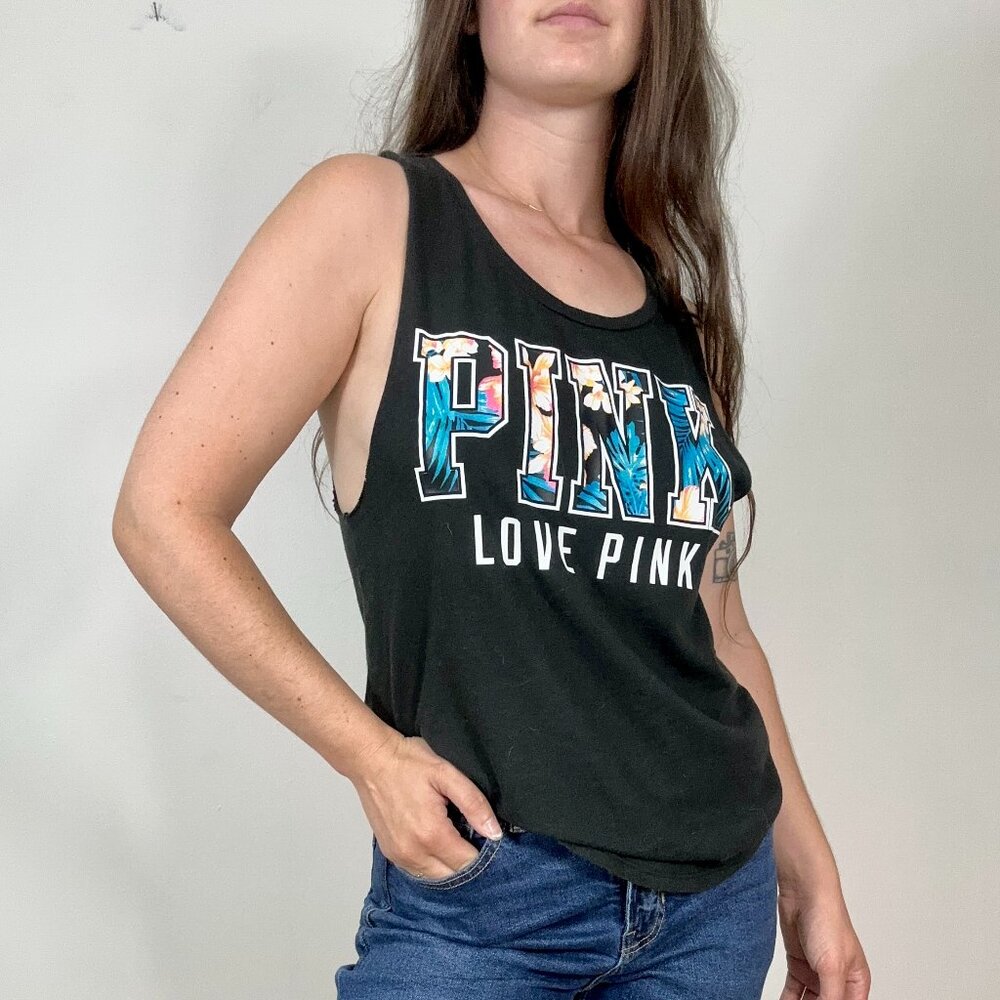 *PINK Victoria's Secret Women's Black and Blue Vest